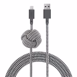Native Union NIGHT Cable - 10ft Ultra-Strong Reinforced [Apple MFi Certified] Lightning to USB Charging Cable with Weighted K ...