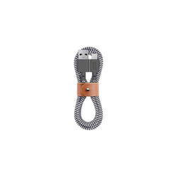 Native Union BELT Cable - 4ft Ultra-Strong Reinforced [Apple MFi Certified] Lightning to USB Charging Cable with Leather Strap for iPhone/iPad (Zebra)