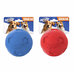 Nerf Dog Soccer Ball Dog Toy with Interactive Squeaker  Lightweight  Durable and Water Resistant  2.5 Inches  For Medium/Larg ...