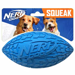 Nerf Dog Tire Football Dog Toy with Interactive Squeaker Lightweight Durable and Water Resistant 6 Inch Diameter for Mediu ...