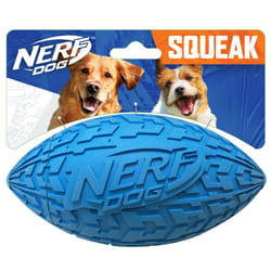Nerf Dog Tire Football Dog Toy with Interactive Squeaker  Lightweight  Durable and Water Resistant  6 Inch Diameter for Medium/Large Breeds  Single Un