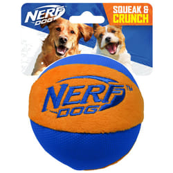 Nerf Dog Trackshot Ball Dog Toy with Interactive Squeaker and Crunch  Lightweight  Durable and Water Resistant  4.5 Inches  For Medium/Large Breeds  S