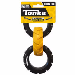 Tonka Rubber 3-Ring Tug Dog Toy  Lightweight  Durable and Water Resistant  7.5 Inches  for Medium/Large Breeds  Single Unit   ...
