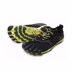 Vibram V-Run Five Fingers Barefoot Mens Running Shoes Trainers - Black/Yellow - 48