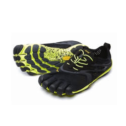 Vibram V-Run Five Fingers Barefoot Mens Running Shoes Trainers - Black/Yellow - 48