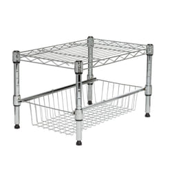 Honey-Can-Do Stacking Cabinet Organizer-Sm SHF-03525 Chrome 11.75 x 17.5
