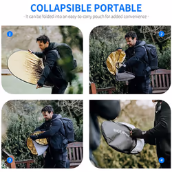 Neewer 32-Inch 80CM Portable 5 in 1 Translucent, Silver, Gold, White, and Black Collapsible Round Multi Disc Light Reflector