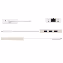 j5create JCH471 USB-C™ Gigabit Ethernet & Hub Multi Adapter, Metallic Champagne