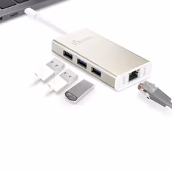 j5create JCH471 USB-C™ Gigabit Ethernet & Hub Multi Adapter, Metallic Champagne - Additional view 6