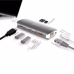 j5create JCD383 USB-C™ 9-in-1 Multi Adapter, Silver and White - Additional view 4