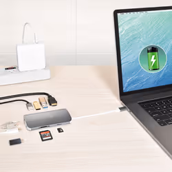 j5create JCD383 USB-C™ 9-in-1 Multi Adapter, Silver and White - Additional view 7
