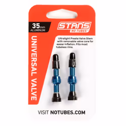 Stan's NoTubes Alloy Valves, Service kit, Bicycle disc brake rotor straightener, Wheel, Black, Blue, Aluminium, 35 mm