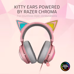 Razer Kraken Kitty - Gaming Headset (The Cat Ear Headset with RGB Chroma Lighting, Microphone with Active Noise Reduction, THX Spatial Audio, Controls