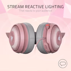 Razer Kraken Kitty - Gaming Headset (The Cat Ear Headset with RGB Chroma Lighting, Microphone with Active Noise Reduction, THX Spatial Audio, Controls