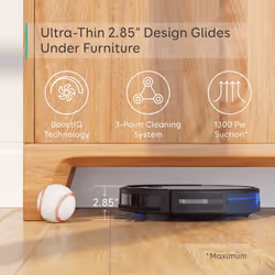 Eufy [BoostIQ RoboVac 11S (Slim), Super-Thin, 1300Pa Strong Suction, Quiet, Self-Charging Robotic Vacuum Cleaner, Cleans Hard Floors to Medium-Pile...
