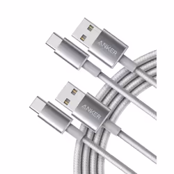 USB C Cable, Anker 2-Pack, 6 ft Premium Nylon USB-A to USB-C Fast Charging USB Type C Cable, for Galaxy S10 / Note 8, LG V20  ...