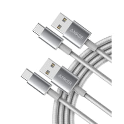 USB C Cable, Anker 2-Pack, 6 ft Premium Nylon USB-A to USB-C Fast Charging USB Type C Cable, for Galaxy S10 / Note 8, LG V20 and More