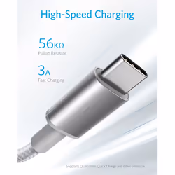 USB C Cable, Anker 2-Pack, 6 ft Premium Nylon USB-A to USB-C Fast Charging USB Type C Cable, for Galaxy S10 / Note 8, LG V20 and More