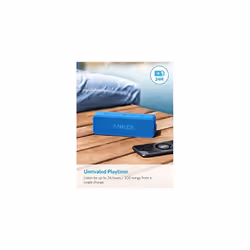 Anker SoundCore 2 Bluetooth Speaker with Better Bass, 24-Hour Playtime, 66ft Bluetooth Range, IPX5 Water Resistance & Built-in Mic â Dual-Driver...