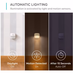 eufy by Anker, Lumi Stick-On Night Light, Warm White LED, Motion Sensor, Bedroom, Bathroom, Kitchen, Hallway, Stairs, Energy Efficient, Compact, 3-pac