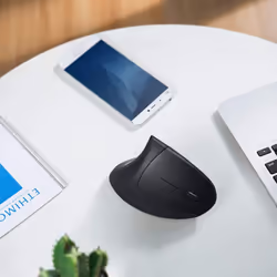 AK-UBA 2.4G Wireless Vertical Ergonomic Optical Mouse, 800 / 1200 /1600 DPI, 5 Buttons for Laptop, Desktop, PC, Macbook - Black