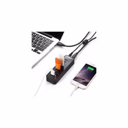AnkerÂ® 60W 7-Port USB 3.0 Data Hub, 3 PowerIQ Charging Ports, Guaranteed Safety