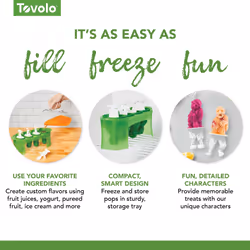 Tovolo Zombie Popsicle Molds (Set of 4) - Mess-Free Silicone Ice Pops with Reusable Sticks for Freezer Snacks / Dishwasher-Safe & BPA-Free Green/White