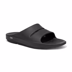 OOFOS OOahh Slide, Female, Adult, Flip-flops, Black, Monochromatic, Flat heel