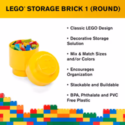 ROOM Copenhagen Lego Round Storage Box 1  Yellow