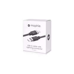 mophie Mobile USB-C Cable with Lightning Connector, 1 Meter, Fast Charging, Heavy-Duty, Black