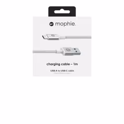 mophie Charge and Sync Cable-USB-A to USB-C 1M – White