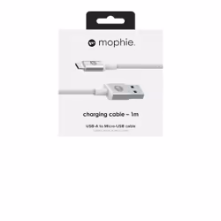 mophie Charge and Sync Cable-USB-A to Micro USB 1M - White