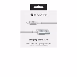 mophie Charge and Sync Cable-USB-A to Lightning 3M – White