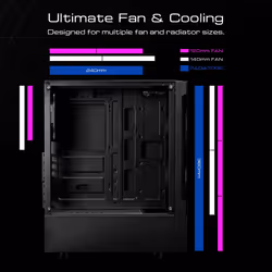 Gamdias RGB Gaming ATX Mid Tower Computer PC Case with Side Tempered Glass Panel and a Magnetic Dust Filter & 3 Built-in 120mm ARGB Fans