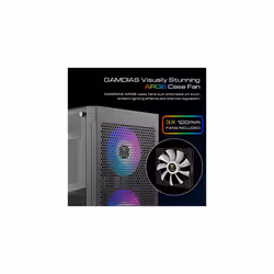 TALOS E3 MESH Gaming pc case, Mid-Tower ATX Case with Side Tempered Glass Panel and a Magnetic Dust Filter & 3 Built-in 120mm ARGB Fans, Tool-Free