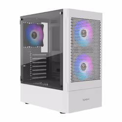 GAMDIAS White RGB Gaming ATX Mid Tower Computer PC Case with Side Tempered Glass and Excellent Airflow Design & 3 Built-in 12 ...