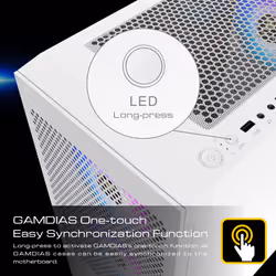 GAMDIAS White RGB Gaming ATX Mid Tower Computer PC Case with Side Tempered Glass and Excellent Airflow Design & 3 Built-in 120mm ARGB Fans