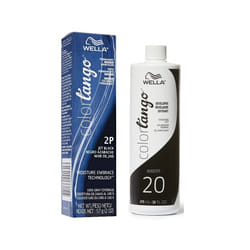 16oz) Wella Color Tango 2P Jet Black Permanent Haircolor - 1C Slate + Developer (Vol. 20