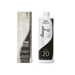 16oz) Wella Color Tango 4NB Chocolate Brown Permanent Haircolor - 4NB + Developer (Vol. 20