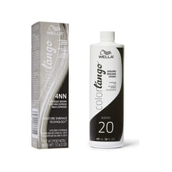 16oz) Wella Color Tango 4NN Espresso Brown Permanent Haircolor - 4NN + Developer (Vol. 20