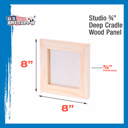U.S. Art Supply 8 x 8 Birch Wood Paint Pouring Panel Boards  Studio 3/4 Deep Cradle Pack of 5 - Artist Wooden Wall Canvases - Painting Mixed-Media Cra