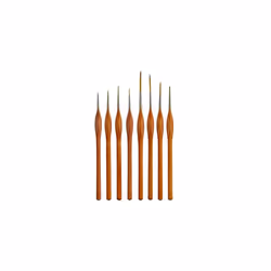 U.S. Art Supply 8 Piece Taklon Detail and Liner Artist Brush Set with Wood Comfort Grip Handles - Art, Detailing, Acrylic, Oi ...