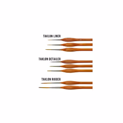 U.S. Art Supply 8 Piece Taklon Detail and Liner Artist Brush Set with Wood Comfort Grip Handles - Art, Detailing, Acrylic, Oil, Watercolor