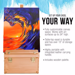 U.S. Art Supply Grand Cayman Extra Large 2 Drawer Adjustable Wood Table Sketchbox Easel  Paint Palette  Premium Beechwood - Portable Wooden Artist Des