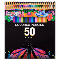 U.S. Art Supply 50 Piece Adult Coloring Book Artist Grade Colored Pencil Set -Vibrant Colors Smooth Art Drawing Sketching ...