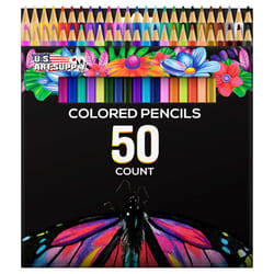 U.S. Art Supply 50 Piece Adult Coloring Book Artist Grade Colored Pencil Set -Vibrant Colors  Smooth Art Drawing  Sketching  Shading  Blending - Fun A