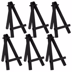 U.S. Art Supply 5 Mini Black Wood Display Easel Pack of 24 A-Frame Artist Painting Party Tripod Easel - Tabletop Holder Stan ...