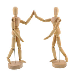 US Art Supply Wood 12"" Artist Drawing Manikin Articulated Mannequin with Base and Flexible Body - Perfect for Drawing The Human Figure (12"