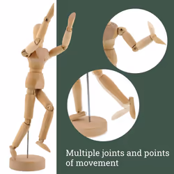 US Art Supply Wood 12"" Artist Drawing Manikin Articulated Mannequin with Base and Flexible Body - Perfect for Drawing The Human Figure (12"