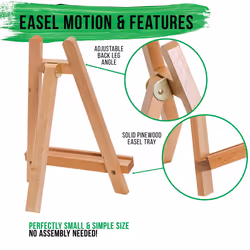 U.S. Art Supply 10.5 Small Tabletop Display Stand A-Frame Artist Easel - Beechwood Tripod  Kids Student Classroom School Painting Party Table Desktop
